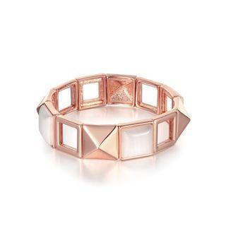 Fashion Elegant Plated Rose Gold Geometric Opal Bangle Rose Gold - One Size