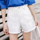Fray Hem Wide-leg Shorts