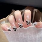 Milk Cow Faux Pearl Faux Nail Tips Jp1639b3 - Leopard - Black & Coffee - One Size