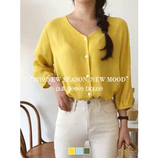 3/4-sleeve Crepe Blouse