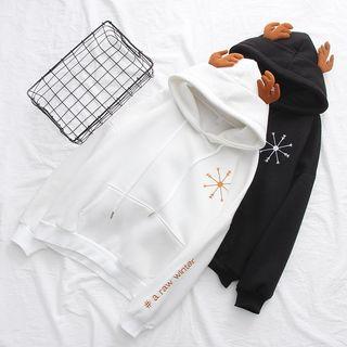 Elk Hood Snowflake Embroidered Sweater