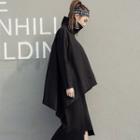 High Neck Asymmetrical Cape Sweatshirt