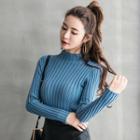 Crew-neck Sweater / Faux Leather Mini Pencil Skirt / Set