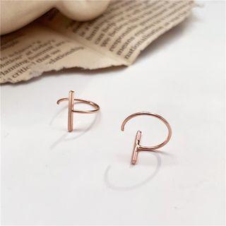 Open Hoop Earring 1 Pair - Earrings - Rose Gold - One Size