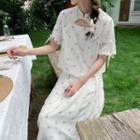 Swallow Keyhole Short Sleeve Top / Skirt