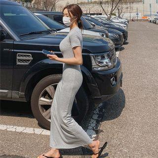 Short-sleeve Maxi Sheath T-shirt Dress