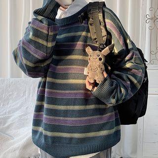 Multicolor Striped Round Neck Sweater
