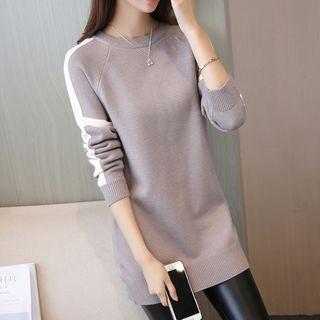 Round Neck Raglan Long Sweater