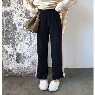 Color Block Wide-leg Knit Pants