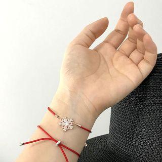 925 Sterling Silver Snowflake String Bracelet