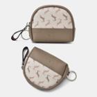 Deer Print Coin Purse Off-white - One Size