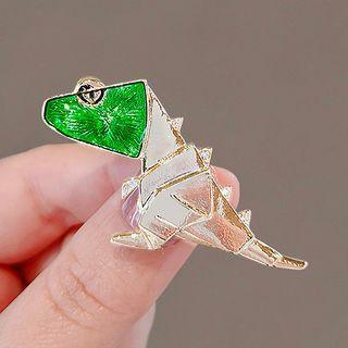 Cartoon Dinosaur Brooch Ly2331 - Green & Gold - One Size