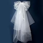 Sequined Mesh Ribbon Wedding Veil White - One Size