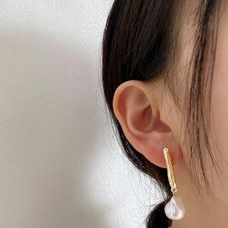 Freshwater Pearl Dangle Earring 1 Pair - White Freshwater Pearl - Gold - One Size
