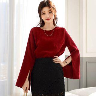 Slit Wide-sleeve Top