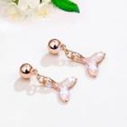 Whale Tail Dangle Earring 1 Pair - Rose Gold - One Size