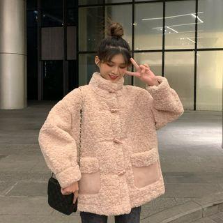 Plain Fleece Horn-button Jacket