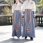 Long-sleeve Hanfu Top / Maxi A-line Skirt / Robe / Set