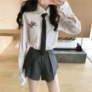 Knit Vest / Tie-neck Shirt / Plain Shorts
