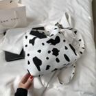 Cow Printed Canvas Crossbody Bag Cow Print - One Size