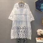 Fringe Short-sleeve Lace Dress