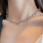 Alloy Chain Necklace 1pc - Silver - One Size