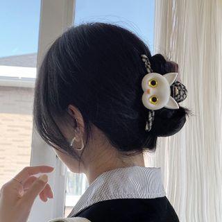 Cat Acrylic Fabric Hair Clamp Hair Clamp - Mauve Pink - One Size