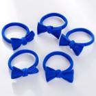 Set Of 5: Bow Accent Hair Tie Set Of 5 - Blue - One Size