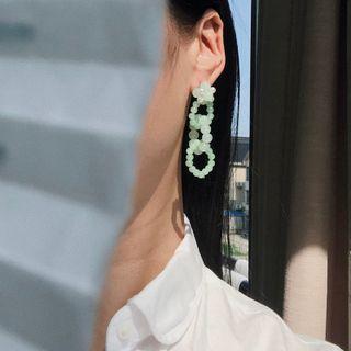 Gemstone Asymmetrical Dangle Earring