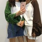 Ruched Long-sleeve Raglan T-shirt