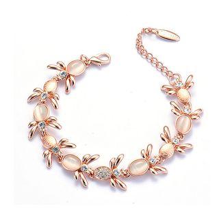 Cute Bee Bracelet With White Cubic Zircon And Fashion Cat Eye