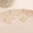 Faux Crystal Branches Fringed Earring 1 Pair - 925 Silver Needle - Gold - One Size