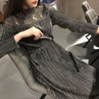 Lace Yoke Long Sleeve Dress