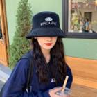 Corduroy Lettering Embroidered Bucket Hat
