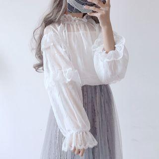 Set: Puff Sleeve Blouse + Camisole Top