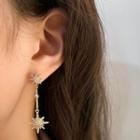 Sterling Silver Cz Drop Earring 1 Pr - Gold - One Size