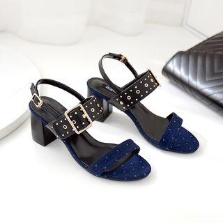 Studded Open Toe High Heel Sandals