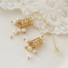 Pearl Dangle Earring 1 Pair - Gold - One Size