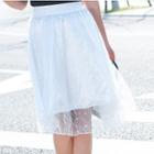 Lace Midi A-line Skirt