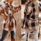Plaid Oversize Tie-waist Shacket