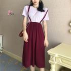 Mock-two Knit Short-sleeve Dress
