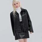 [lovb] Button-front Pleather Jacket