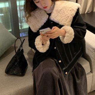 Contrast Stitching Button Coat