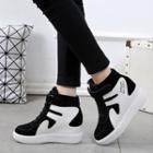 High-top Hidden Wedge Adhesive Strap Sneakers