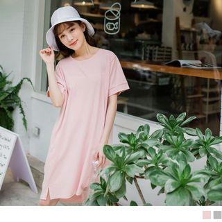 Lace-up Back Short Sleeve Dress