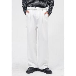 Set: Straight Leg Dress Pants + Belt