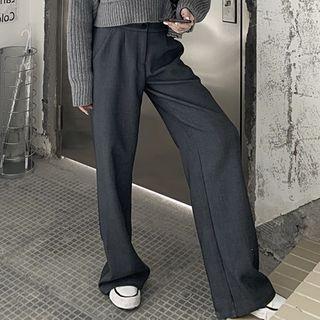 Asymmetric Ribbed Sweater / Wide Leg Pants
