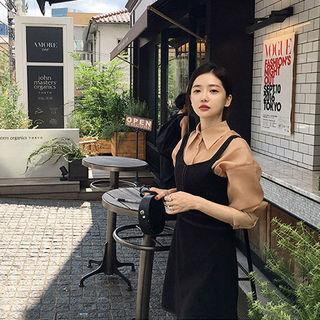 Wide-collar Wide-lapel Sheer Shirt