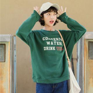 Letter Sweatshirt Green - One Size