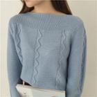 Cable Knit Sweater Sky Blue - One Size